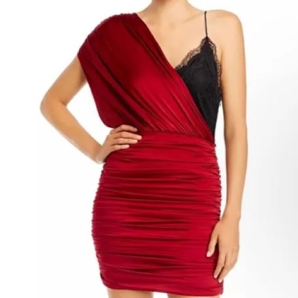 Red and black Alice and Olivia dress